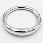 Bold rounded sterling silver hinged bangle