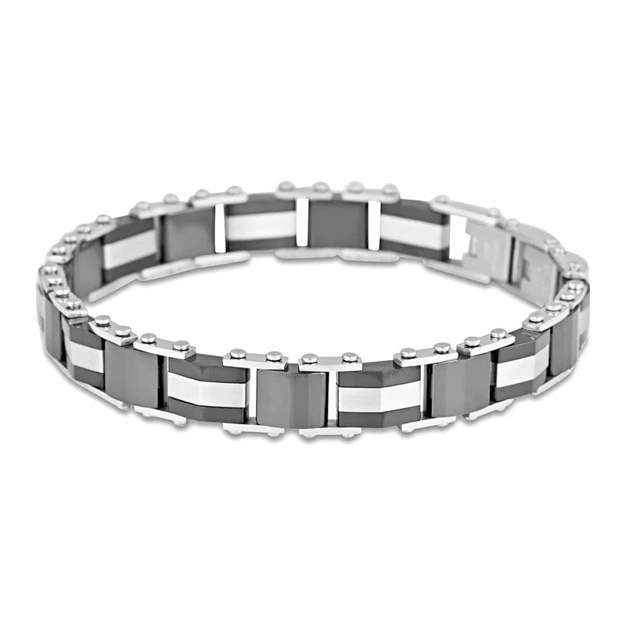 Ceramic and stainless steel bracelet 7mm 20cm adjustable length