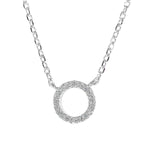 Circle of life petite cubic zirconia sterling silver rhodium plated adjustable chain