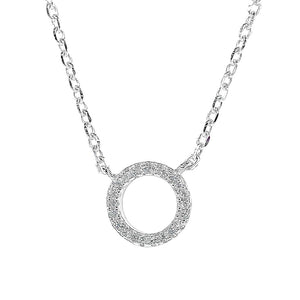 
            
                Load image into Gallery viewer, Circle of life petite cubic zirconia sterling silver rhodium plated adjustable chain
            
        