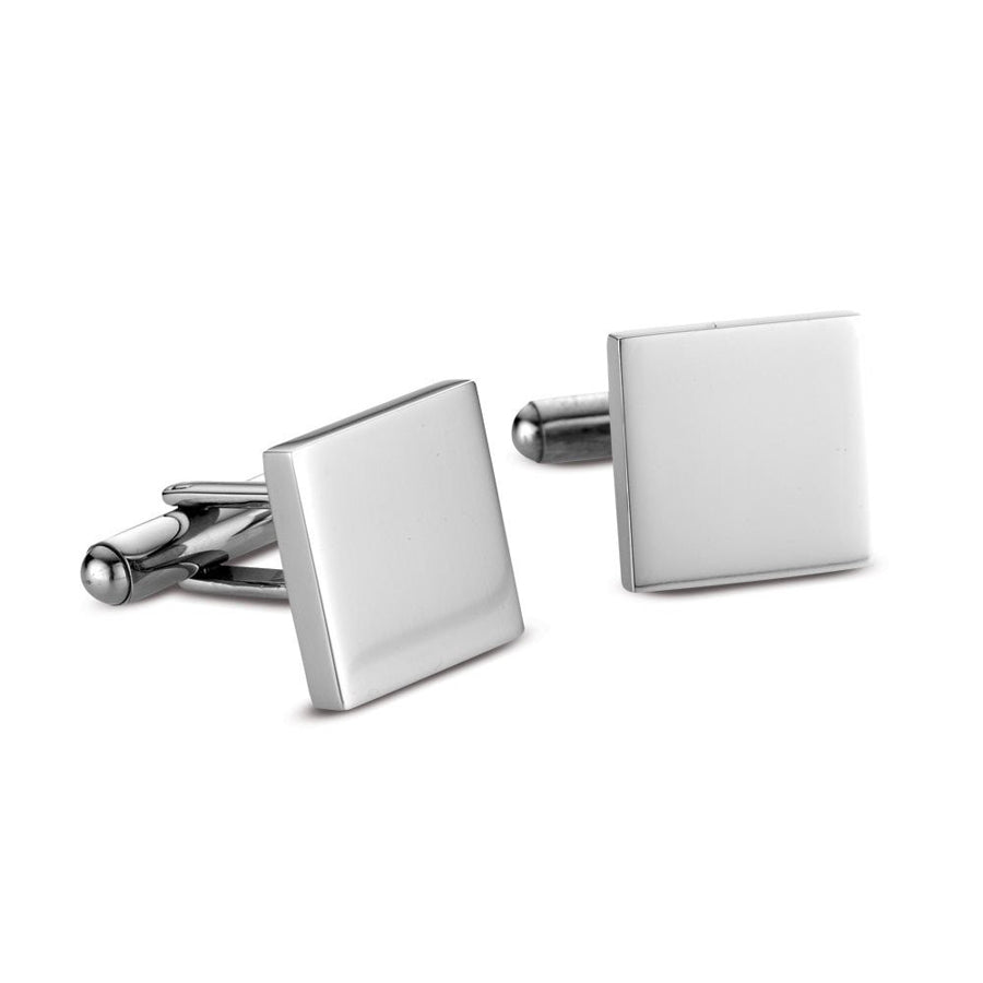 Cuff links stainless steel square highly polished finish