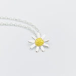 Daisy tiny 10mm sterling silver gold plated pendant