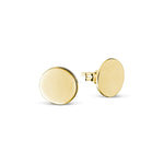Disc studs 10mm sterling silver yellow gold plated earrings