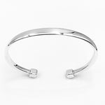Double cube cuff solid polished sterling silver 70mm