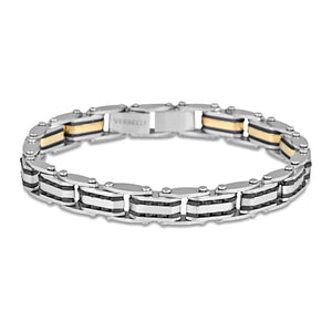 
            
                Load image into Gallery viewer, Double sided stainless steel two tone 6mm 20cm ajustible length bracelet
            
        