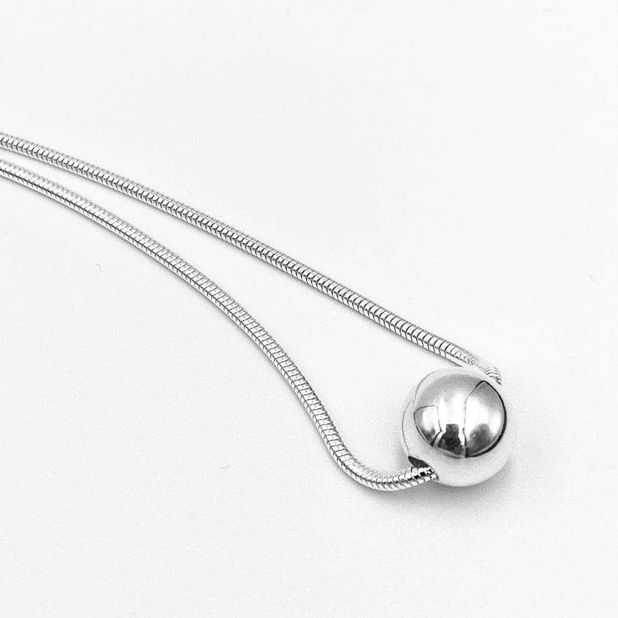 Euro sterling silver 14mm ball pendant
