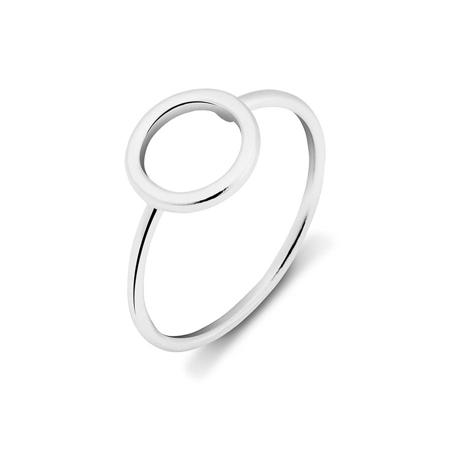 Open circle sterling silver ring