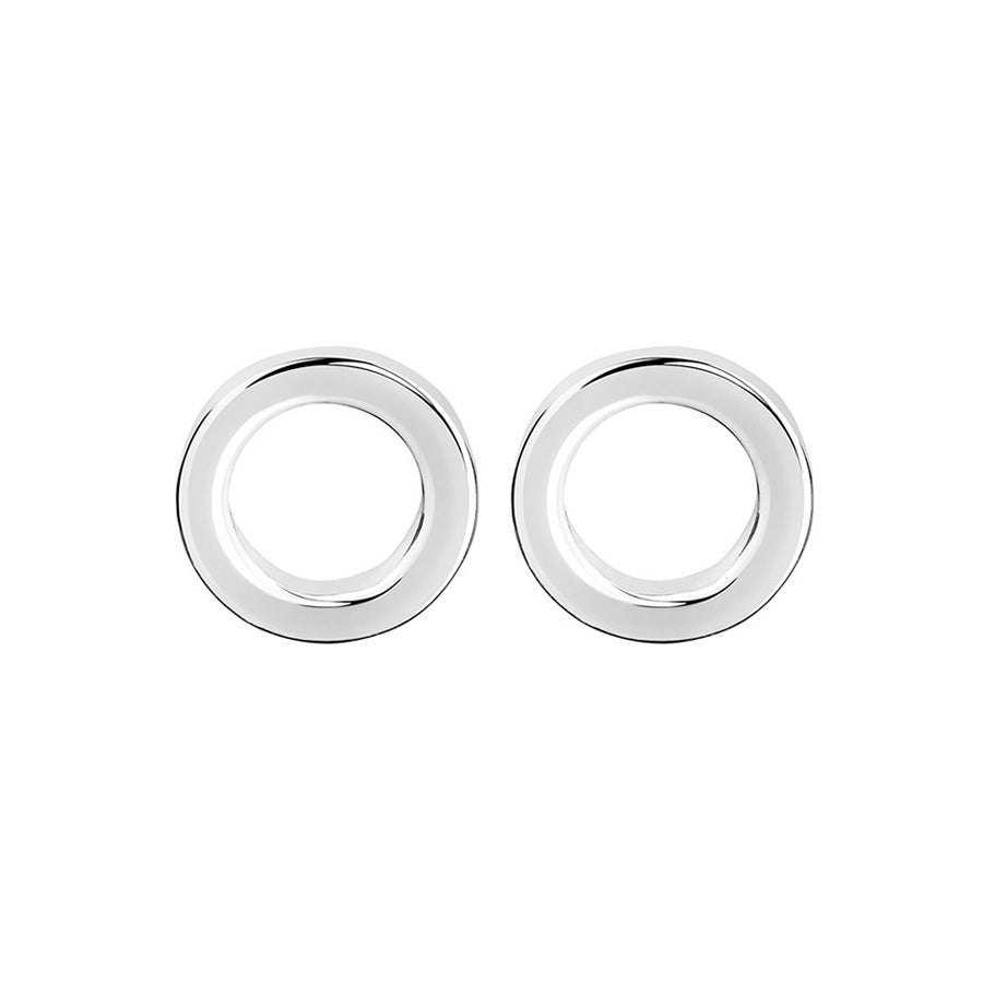 Open disc studs 6mm sterling silver earrings