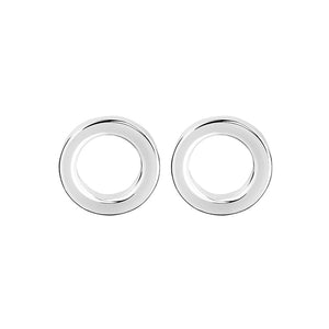 
            
                Load image into Gallery viewer, Open disc studs 6mm sterling silver earrings
            
        