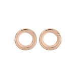 Open disc studs 6mm sterling silver rose gold plated