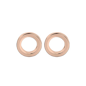 Open disc studs 6mm sterling silver rose gold plated