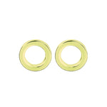 Open disc studs 6mm sterling silver yellow gold plated earrings