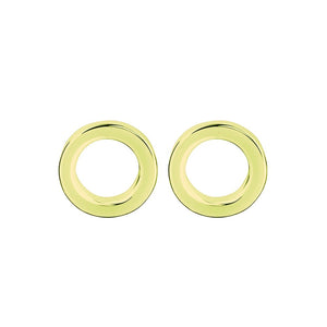 Open disc studs 6mm sterling silver yellow gold plated earrings