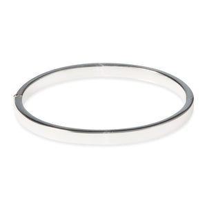 Oval sterling silver hinged hollow bangle