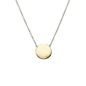 Petite disc sterling silver gold plated fine adjustable chain necklett