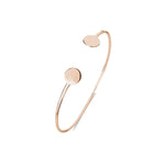 Petite double disc cuff sterling silver rose gold plated bangle