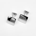 Square cuff links solid sterling silver polished finish