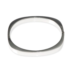 Square oval sterling silver hinged hollow bangle