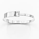 Square top solid sterling silver bangle