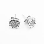 Studs sterling silver rhodium plated cubic zirconia earrings