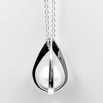 Tear drop or sphere 2 way sterling silver white fresh water pearl pendant