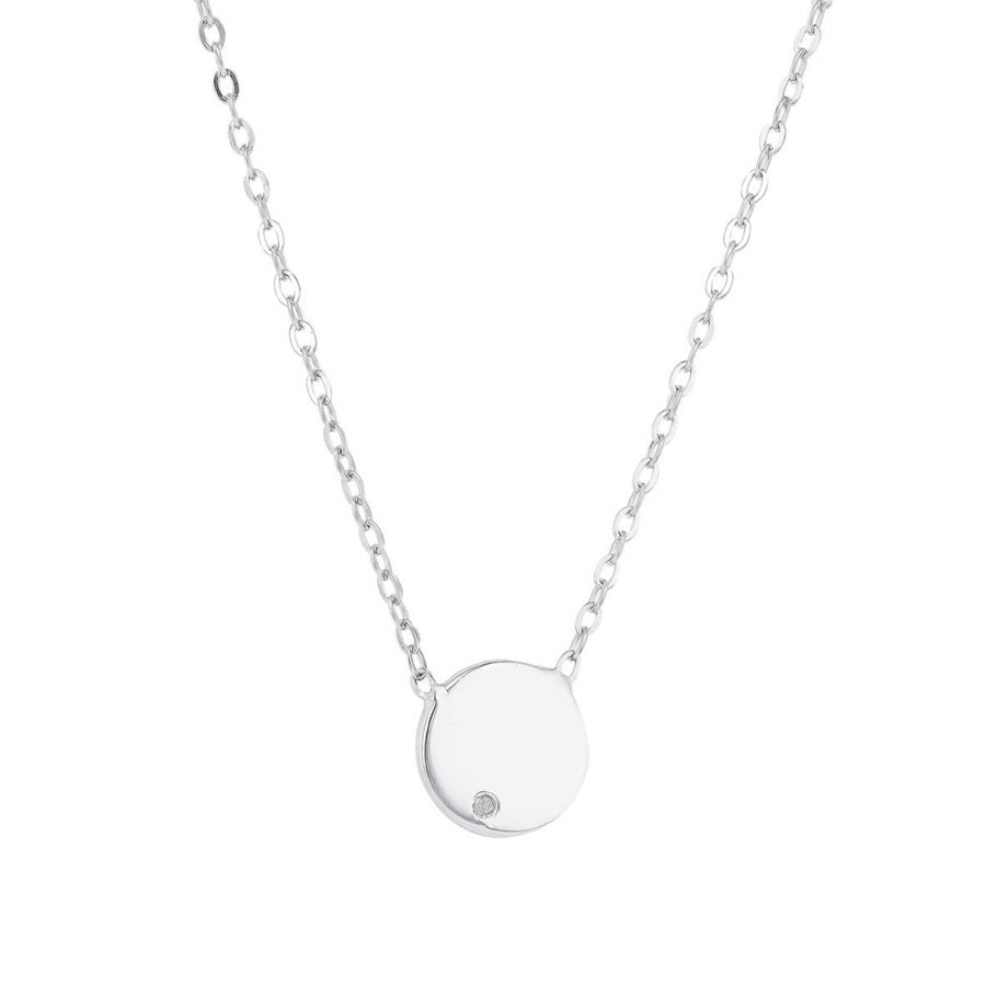
            
                Load image into Gallery viewer, Tiny disc diamond pendant
            
        