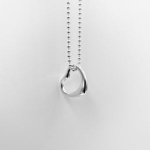 Tiny open heart 12mm solid sterling silver pendant