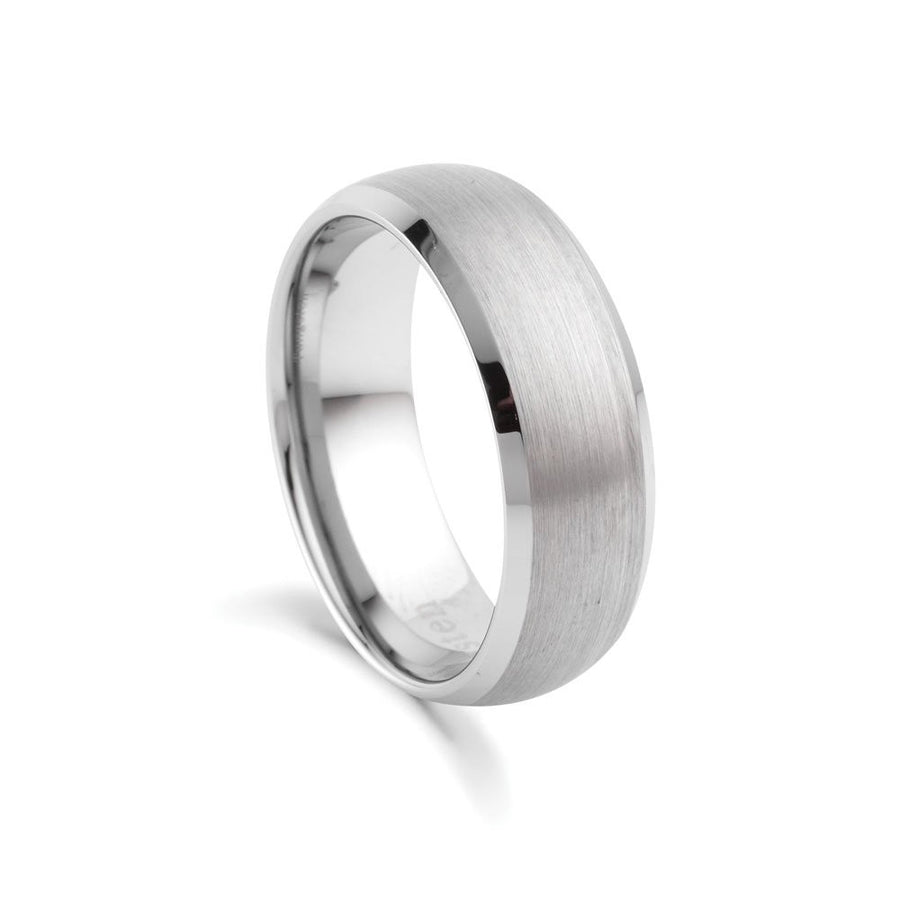 Tungsten ring slightly domed brushed finish
