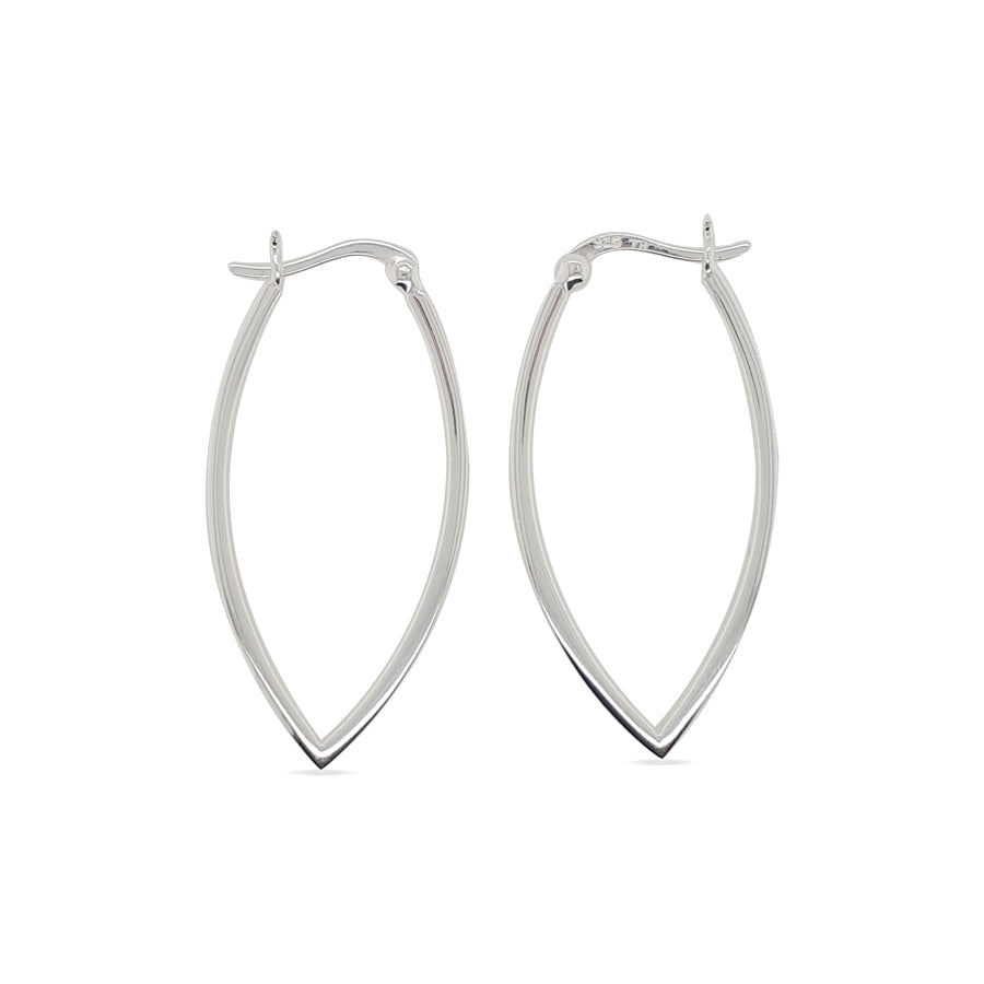 V shape sterling silver drop earrings