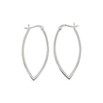 V shape sterling silver drop earrings
