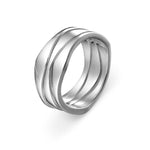 Wave 3 Piece Solid Sterling Silver Ring